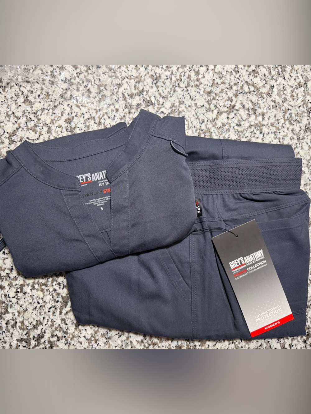Grey's Anatomy Women's Dark Gray Scrub Joggers Set Sz Small regular